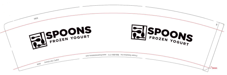 12oz Ice Cream/ Frozen Yogurt Custom Printed Cups 1000ct 20x50 112mm Same Lid as 16 oz