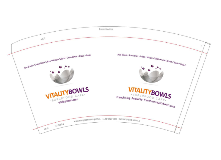 Custom Print 12 oz Paper Drink Cups (1000/case) - Vitality Bowls