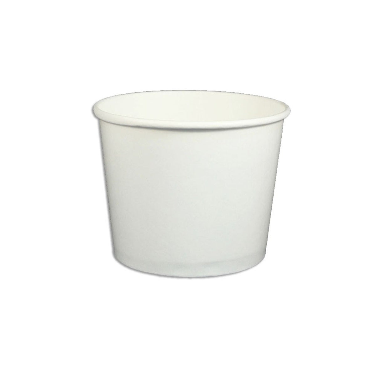 12oz  White Ice Cream / Froyo Paper Cups 100mm 1000ct - Vitality Bowls