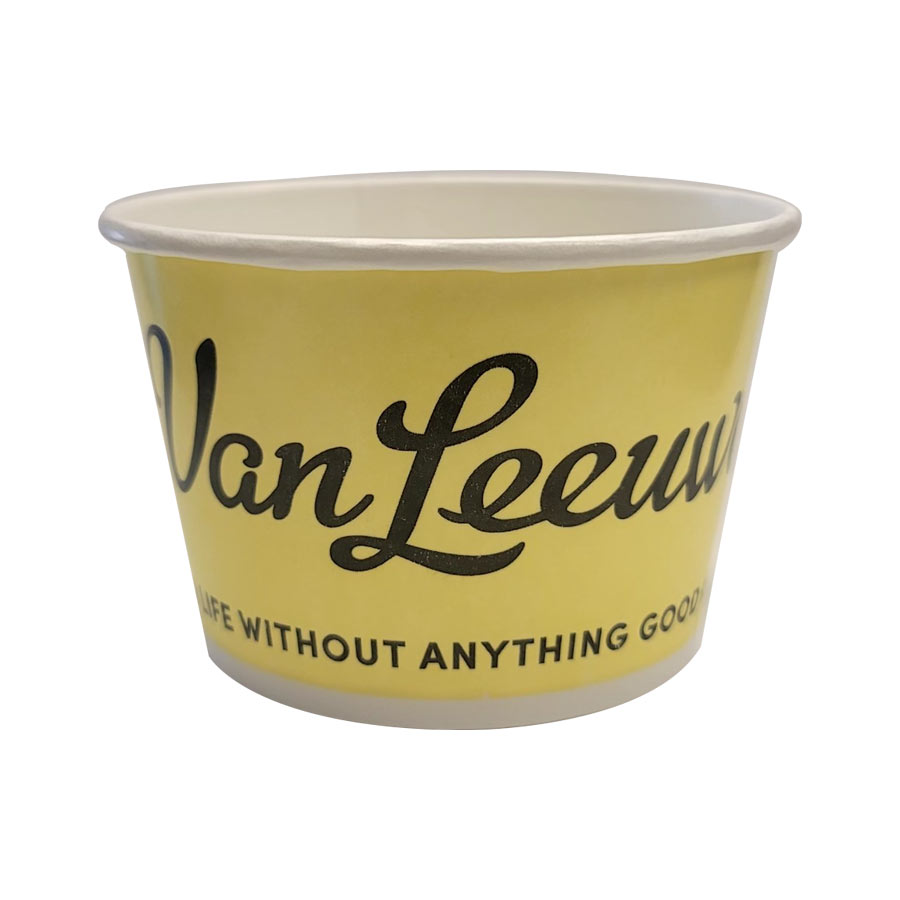 COMPOSTABLE  Custom 8oz Paper Ice Cream Cup  1000 count - VanLeeuwen