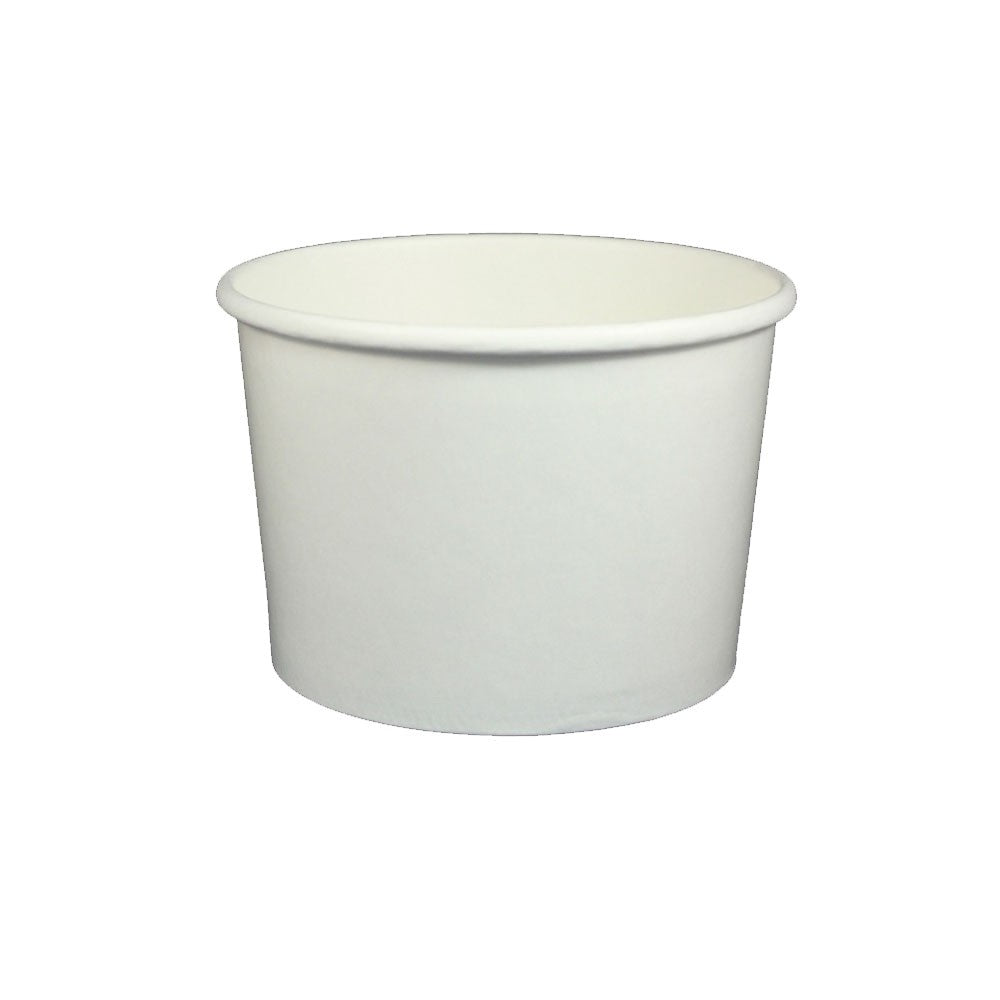 16oz White Ice Cream / Froyo Paper Cups 112mm 1000ct