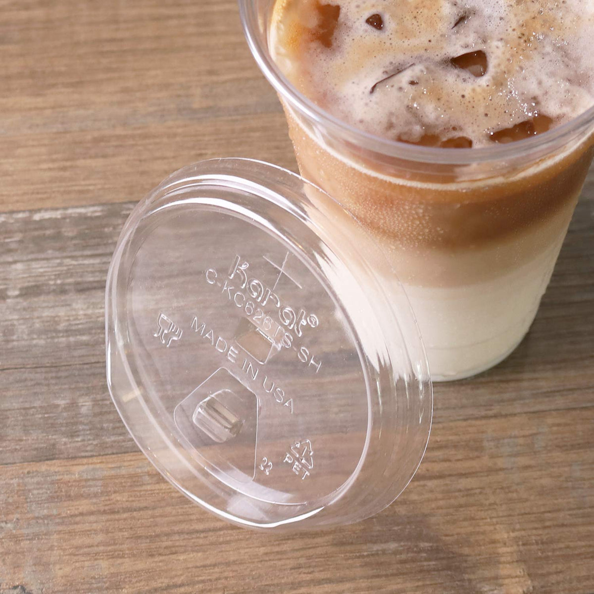 Strawless Lids for 98mm PET cups 12, 16, 20 and 24oz, 1000ct - Karat Brand