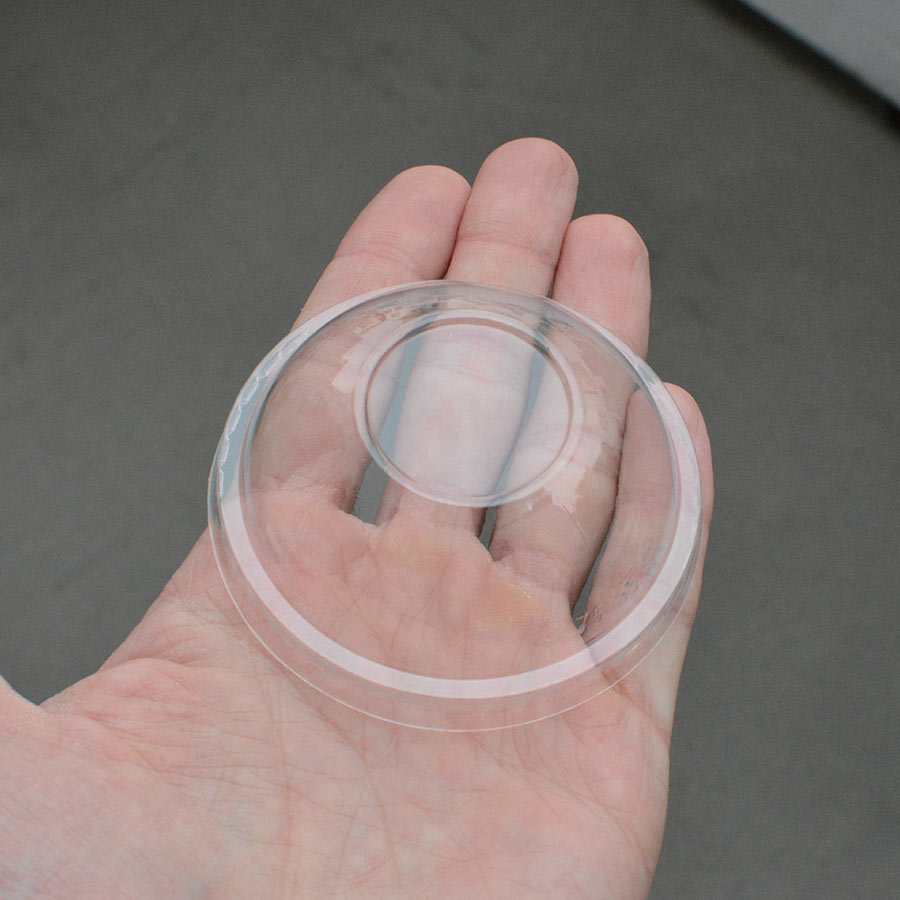 Frozen Solutions 75/76mm Rim PET Food Container Dome Lid No Hole 1000ct - VanLeeuwen