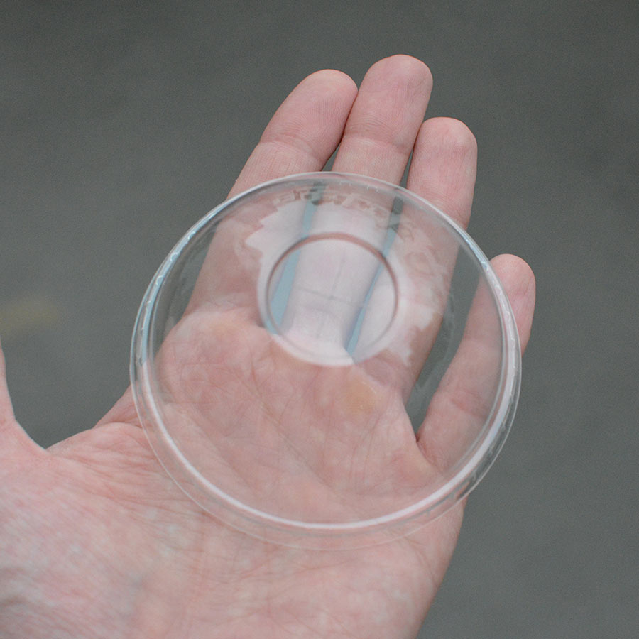 Frozen Solutions 95mm Rim PET Food Container Dome Lid No Hole 1000ct - VanLeeuwen